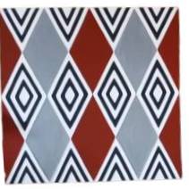 Geometric Diamond Pattern Inspired by Traditional Rwandan Imigongo Art 30CM X 40 CM